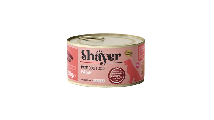 کنسرو مخصوص سگ، حاوی گوشت گوساله، پاته، ۲۰۰ گرمی، برند شایر(Shayer) کد228