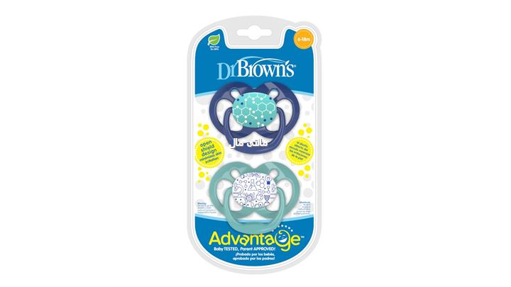 پستانک ارتودنسی 2 عددی مناسب 6 تا 18 ماه برند دکتر براوون (Dr browns) 