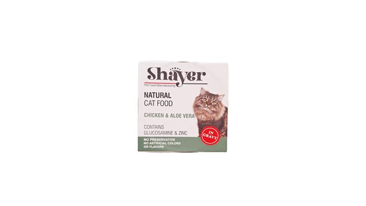 کنسرو گربه نچرال طعم مرغ و آلوئه ورا 110 گرمی شایر Shayer
