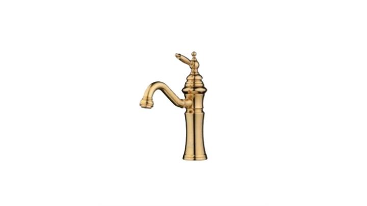 شیر روشویی پایه بلند دیاکو مدل ویکتور PVD طلایی مات