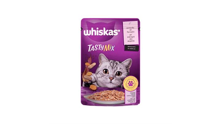 پوچ(سوپ) مخصوص گربه، در 5 طعم متنوع، تیستی میکس، ۸۵ گرمی، برند ویسکاس(Whiskas) کد339