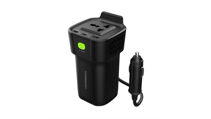 پاور اینورتر فندکی 150 وات پاورولوژی powerology 150w cup holder power inverter