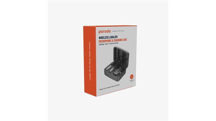 میکروفون بی سیم پرودو Porodo Wireless Lavalier Microphone and Charging Case