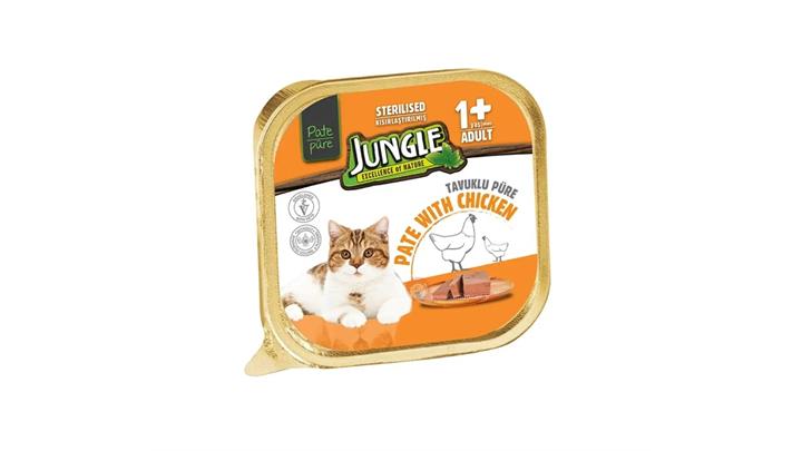 ووم گربه بالغ جانگل مدل پته طعم مرغ Jungle