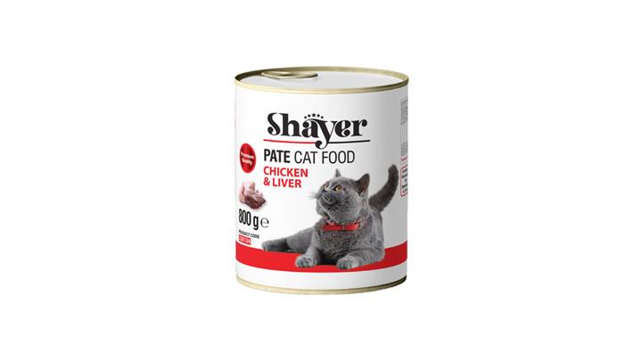 کنسرو مخصوص گربه، حاوی مرغ و جگر، پاته، ۸۰۰ گرمی، شایر(Shayer) کد368