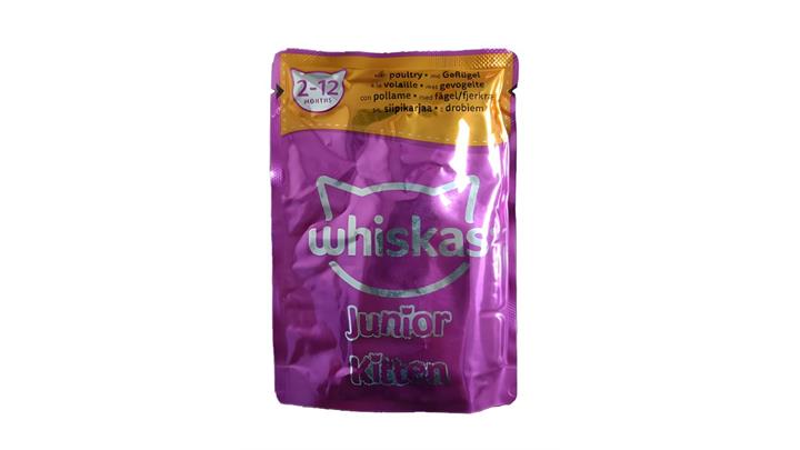 پوچ گربه طعم گوشت پرندگان برند ویسکاس Whiskas وزن 85 گرم