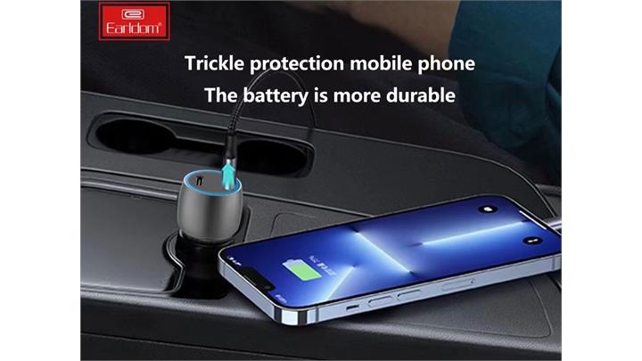 شارژر فندکی فست شارژ 40 وات ارلدام Earldom CC15 Dual USB PD Car Charger 40W