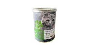 کنسرو مخصوص گربه، حاوی مرغ، کدو و سالمون، در دو وزن 200 و 400 گرمی، یو اس پت(Uspet) کد363