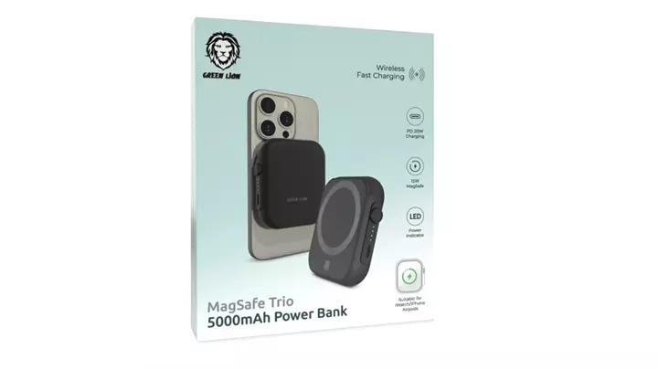 پاوربانک مگ سیف گرین لاین مدل MagSafe Trio Power Bank 5000mAh PD 20W