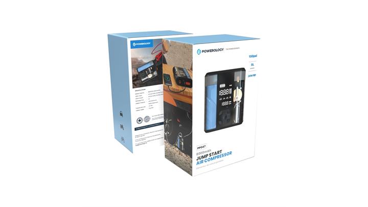 جامپ استارتر و کمپرسور باد 8800 میلی آمپری پاورولوژی Powerology 8800mAh Jump Start Air Compressor