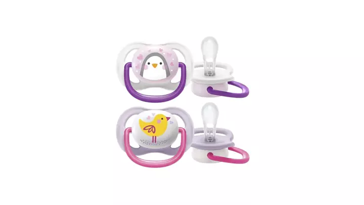 پستانک 2 عددی 0 تا 6 ماه Ultra air طرح جوجه برند فیلیپس اونت PHILIPS AVENT
