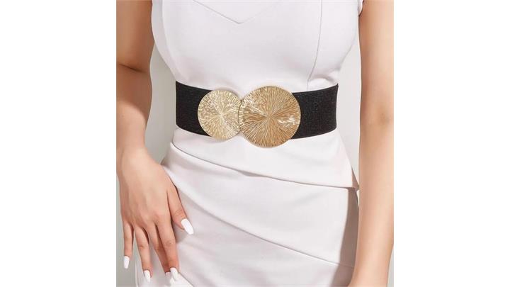 کمربند الاستیک زنانه Fiori Gold Buckle Elastic Women's Belt اورجینال برند Fiori