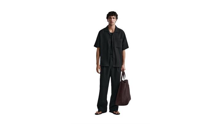 پیراهن آستین کوتاه مردانه اورجینال CREASED-EFFECT SHIRT برند zara