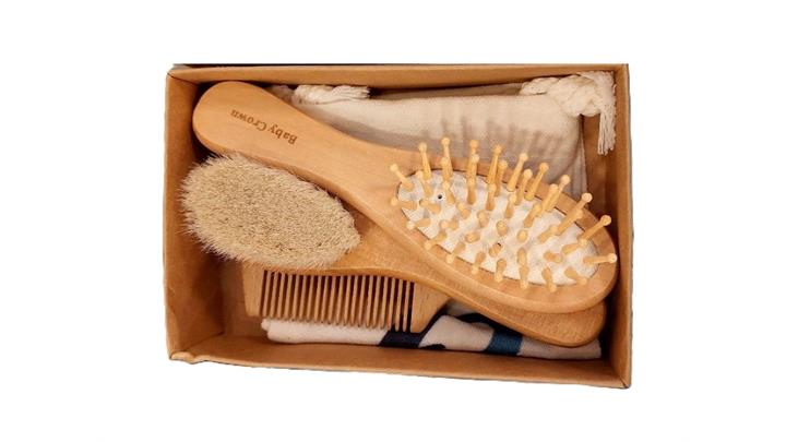 ست برس و شانه چوبی کودک baby crown
