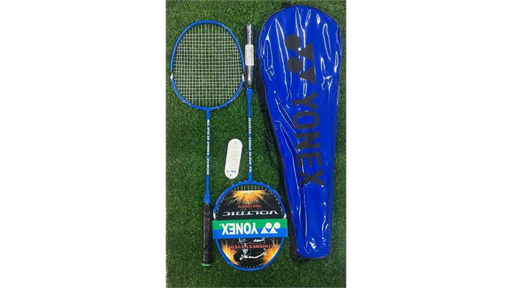 راکت بدمینتون یونکس مدل SUPER PRO 3008 مجموعه 2 عددی رنگ آبی