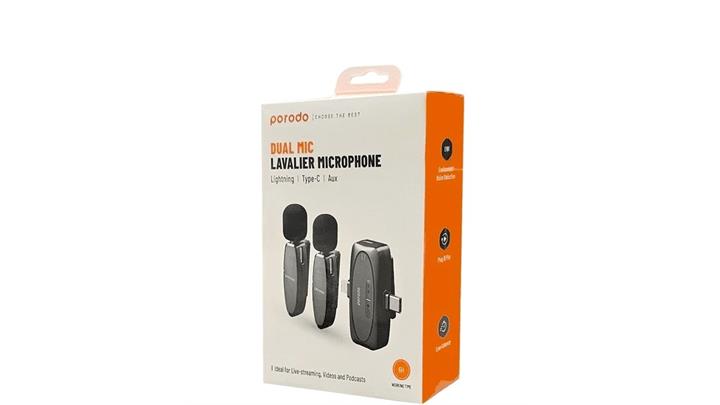 میکروفن بی سیم پرودو Porodo Wireless Lavalier Microphone PD-2MLAVCC