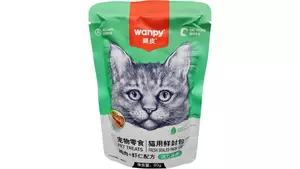 پوچ گربه طعم مرغ و میگو برند ونپی Wanpy وزن 80 گرم