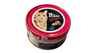کنسرو گربه بالغ طعم مرغ و کدوحلوایی و سنبل الطیب برند پابلو Pablo وزن 200 گرم