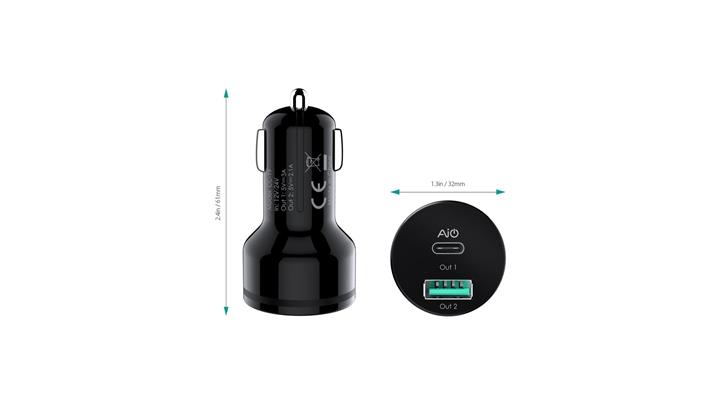 شارژر فندکی 2 پورت آکی مدل AUKEY CC-Y9